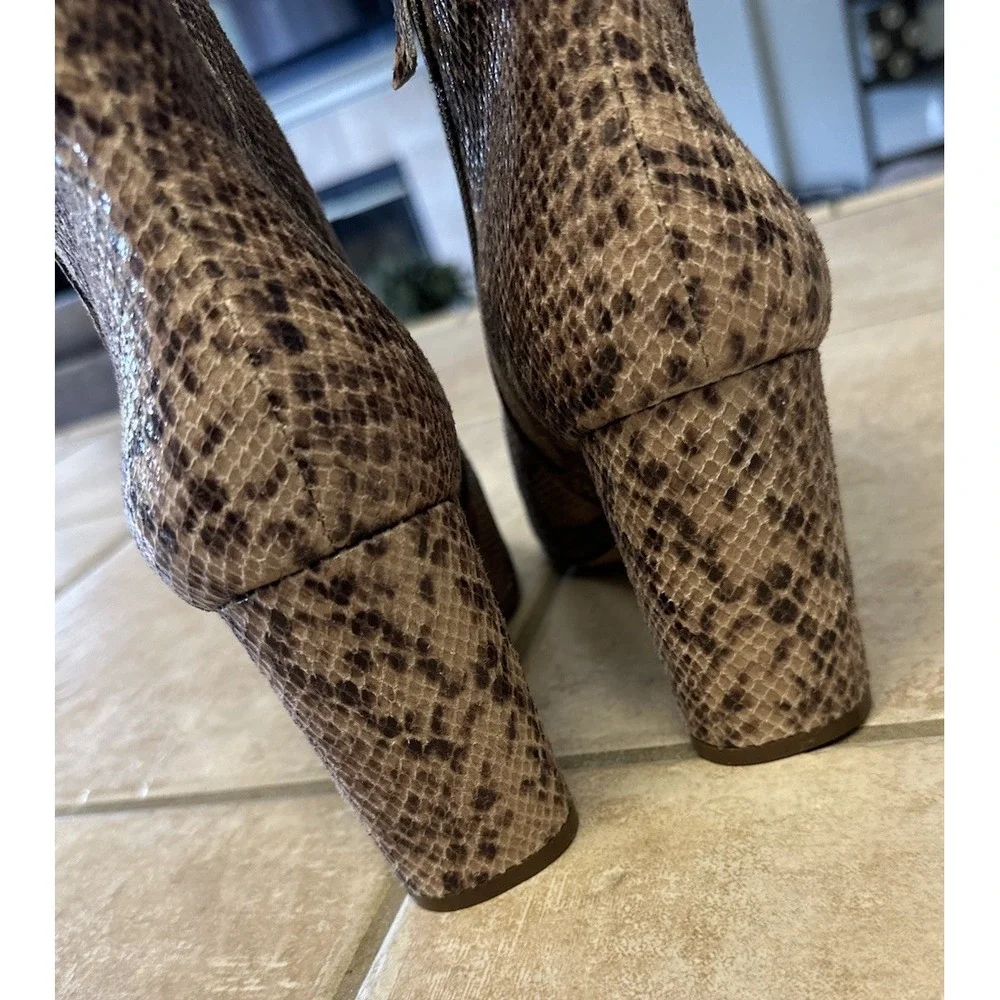 I.N.C. International Concepts Taytee Women's Snake Skin Style Ankle Zip Boots 10